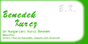 benedek kurcz business card